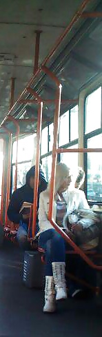 Spy old + young in bus, tram, tren romanian #25111168