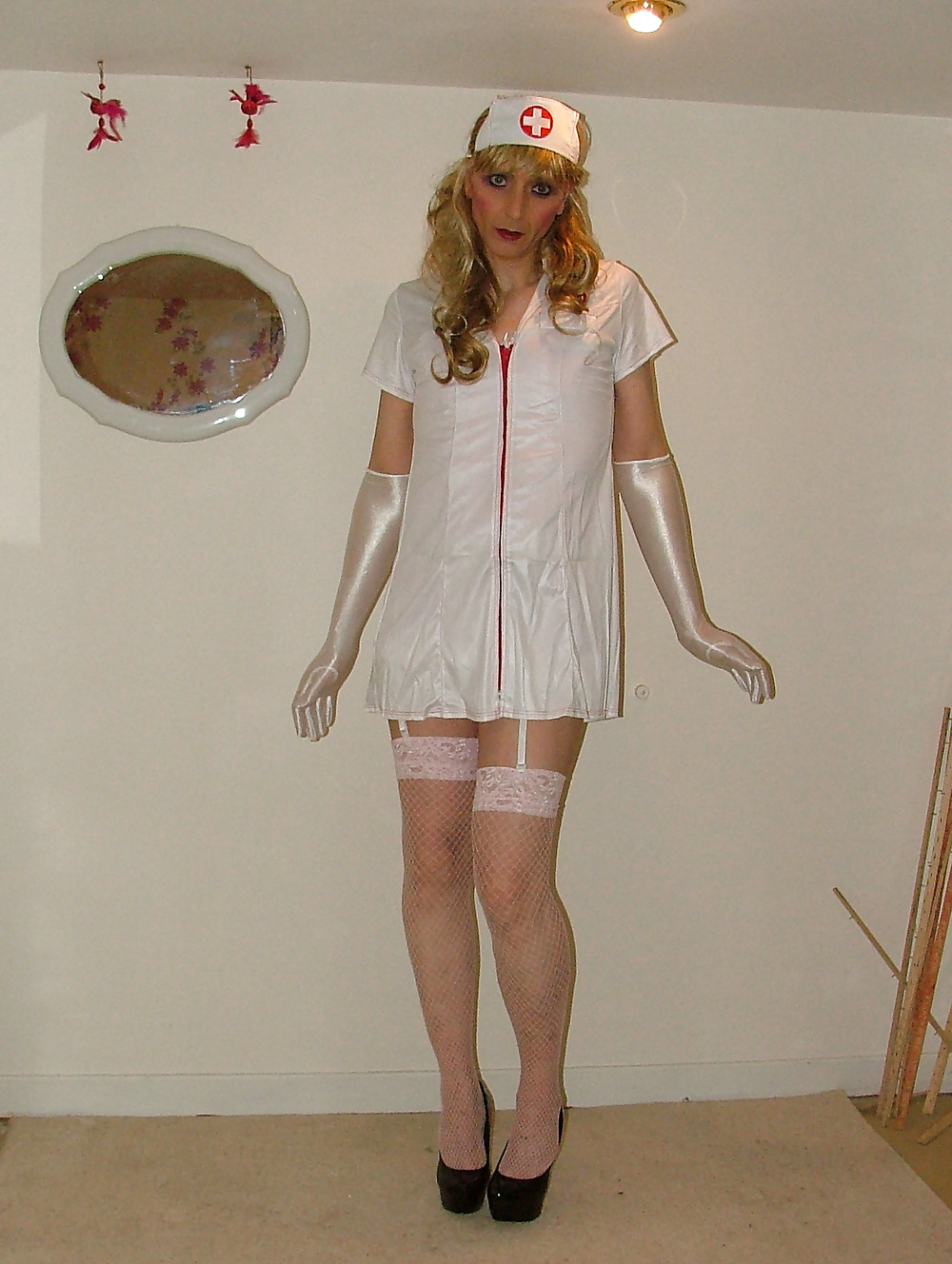 Pink PVC and Nurse Uniform #24465097