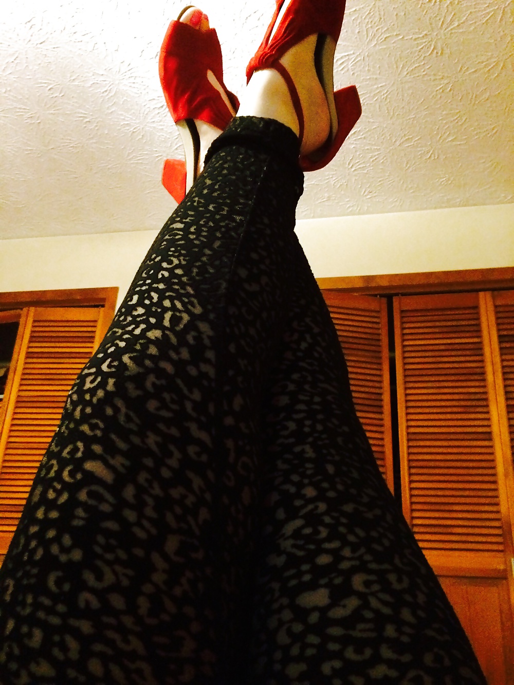Leopard sockings quarter bra and red heels #26875320