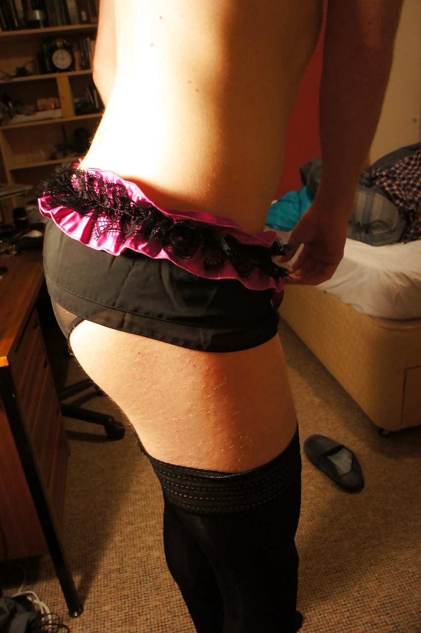 Me Sandra Crossdressing in PVC skirt and pink panties #27185402