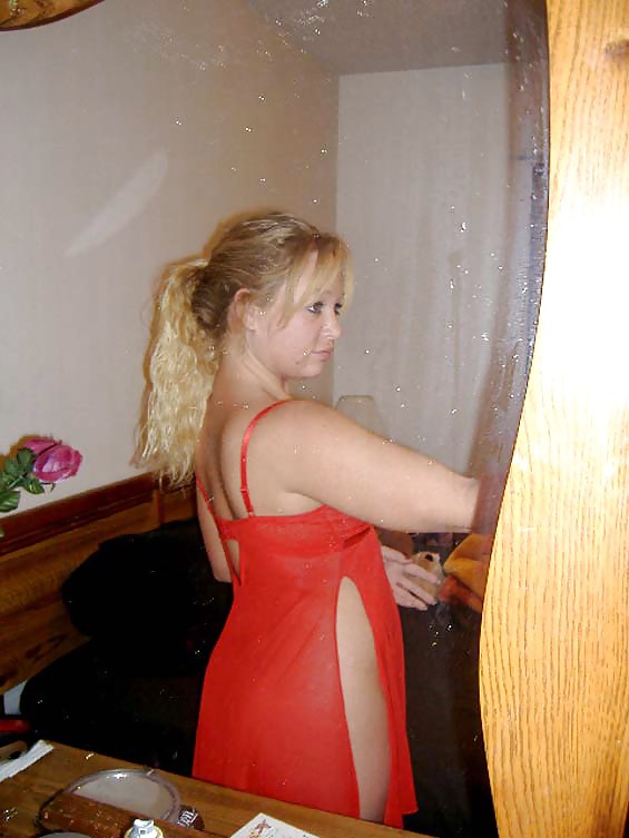 Blonde In Red Masturbating #34849778