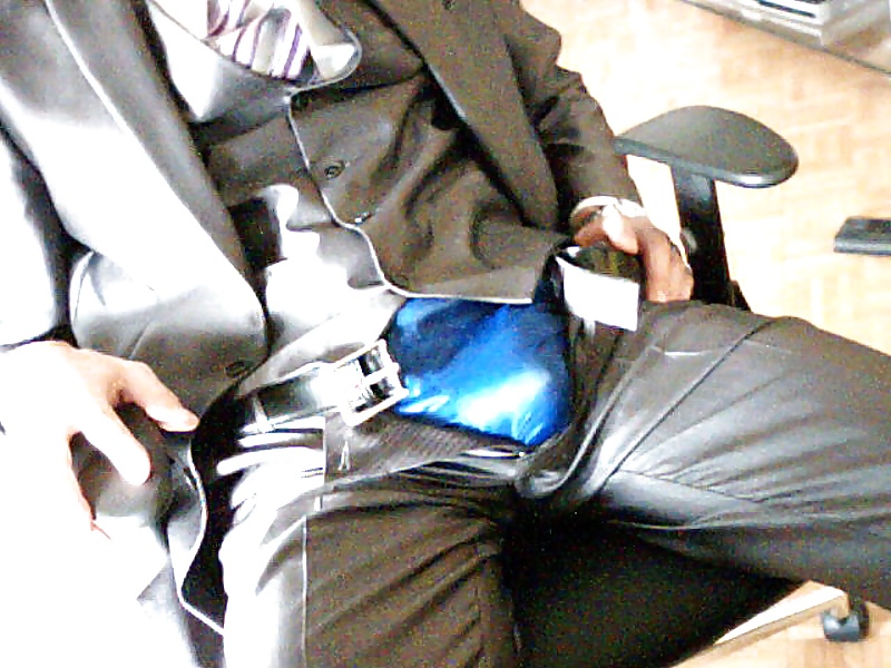 Horny in suit and shiny shorts #32463838