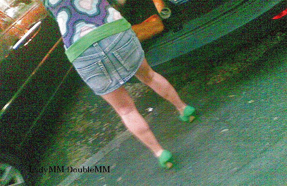 LadyMM Italian Milf Public walk Green HIGH hell foot fetish #37791770