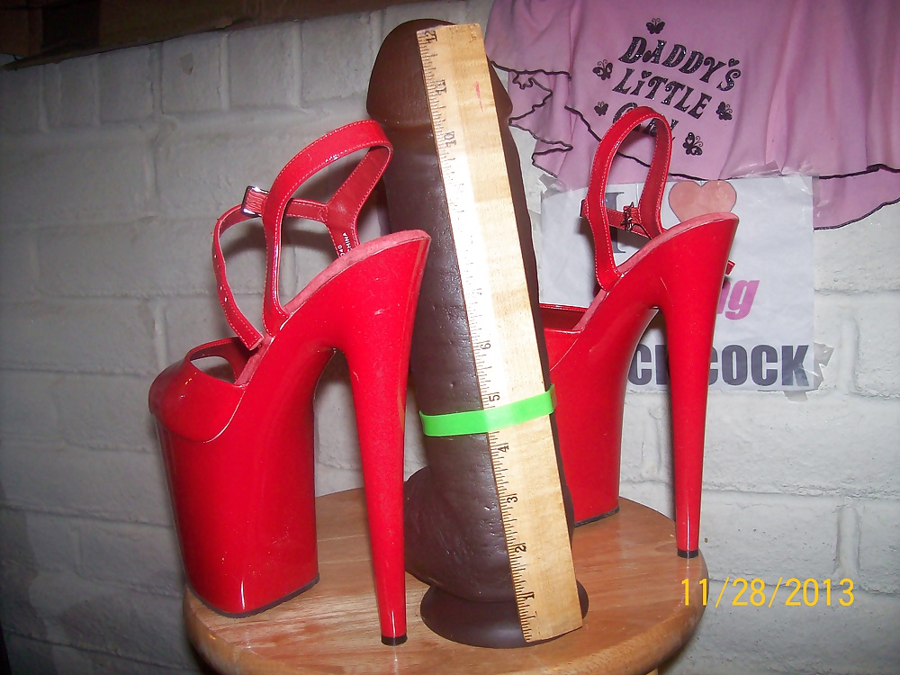 Platform stiletto heels to tease and get fucked by BBCs in. #25209182