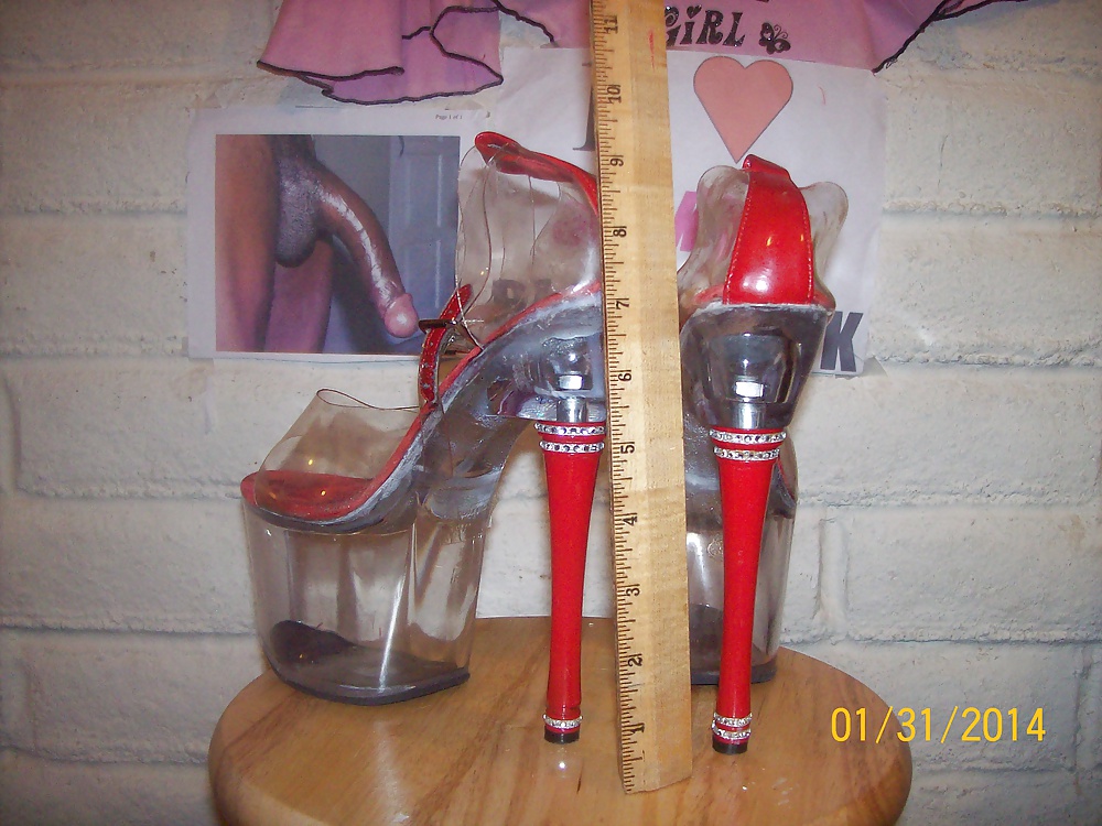 Platform stiletto heels to tease and get fucked by BBCs in. #25209211