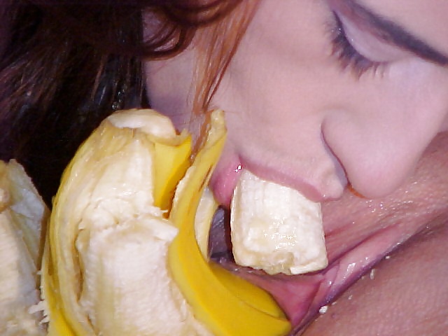 Lesbos, Andy eating banana from Violetts pussy #27276039