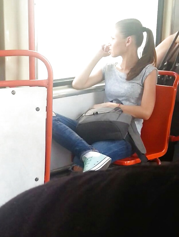 Spy sexy teens in bus romanian #27396362