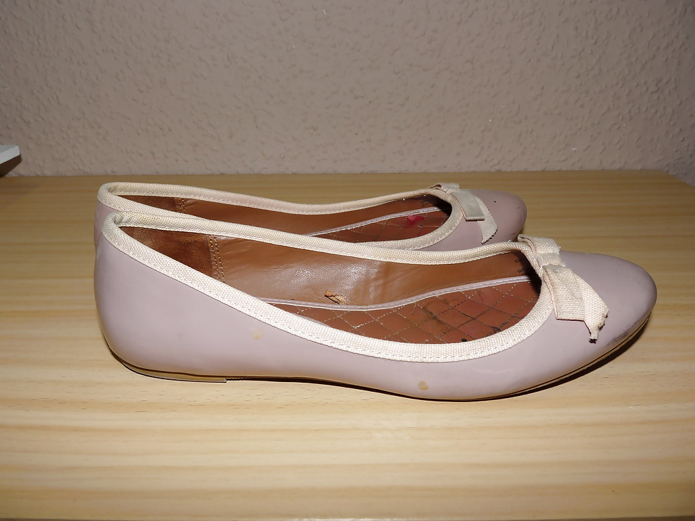 Wifes well worn nude lack Ballerinas flats shoes1 #23264696