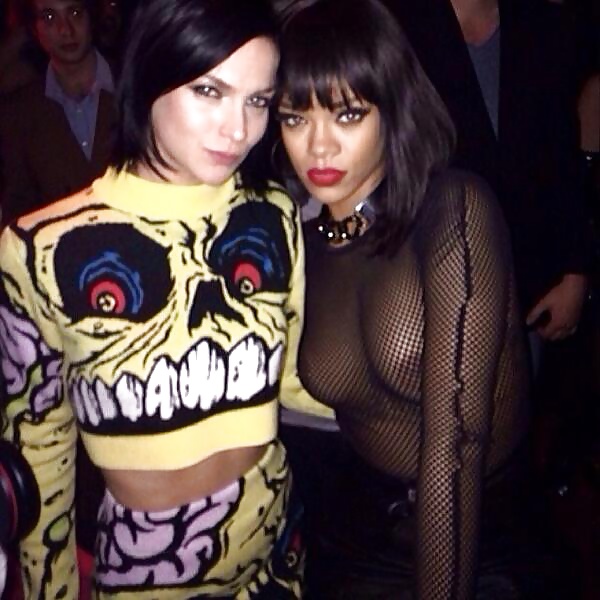 Rihanna Bares Her Breasts at Balmain Party In Paris #24531762