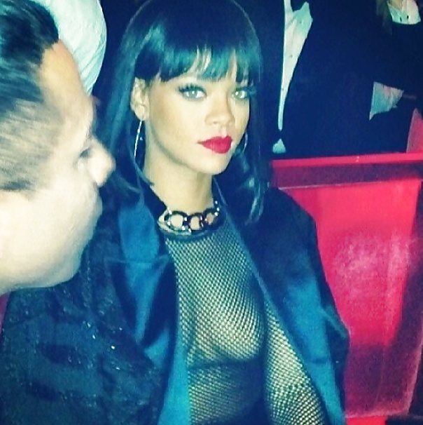 Rihanna Bares Her Breasts at Balmain Party In Paris #24531773
