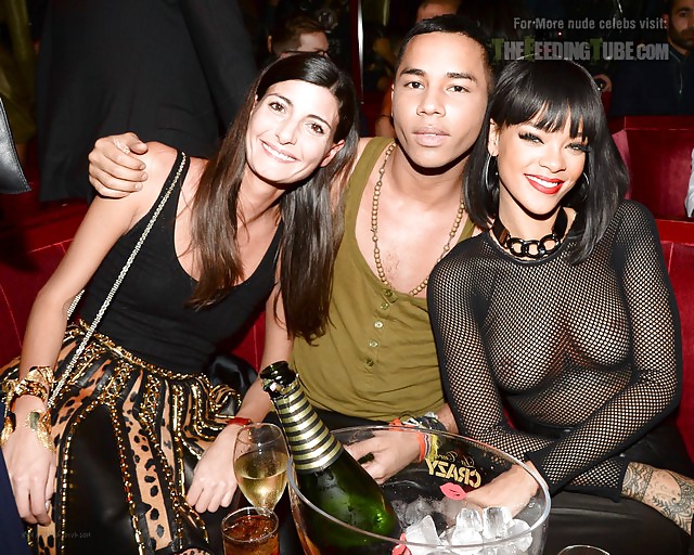 Rihanna Bares Her Breasts at Balmain Party In Paris #24531803