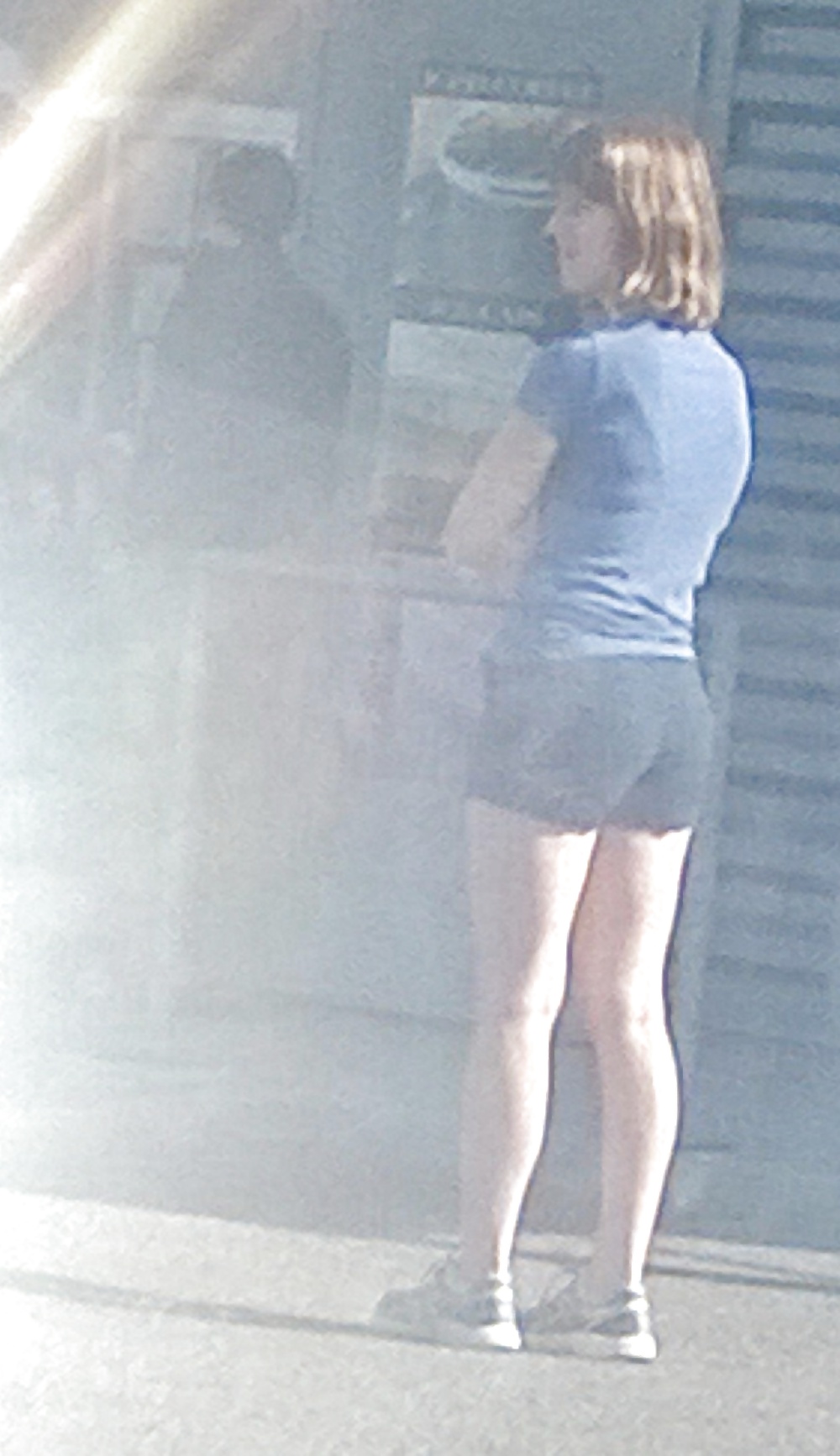 Candid milf with great ass and legs in shorts #32869309