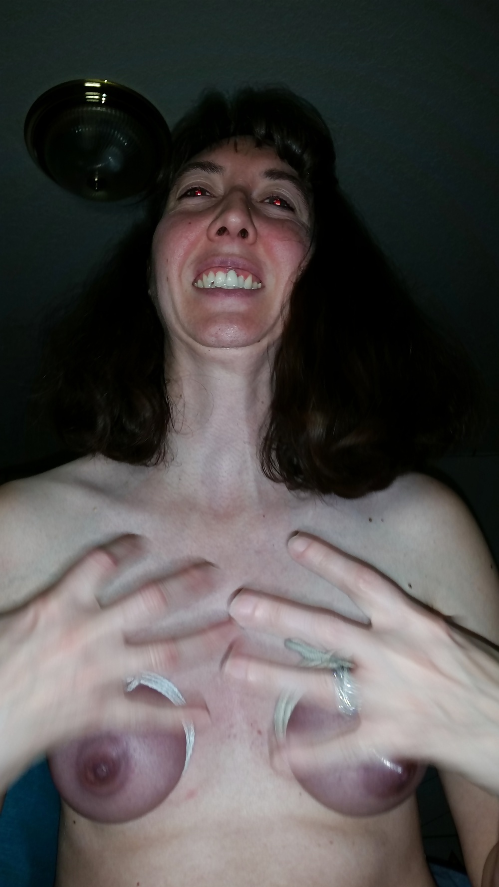 My wife's first time breast binding with weights. #39050909