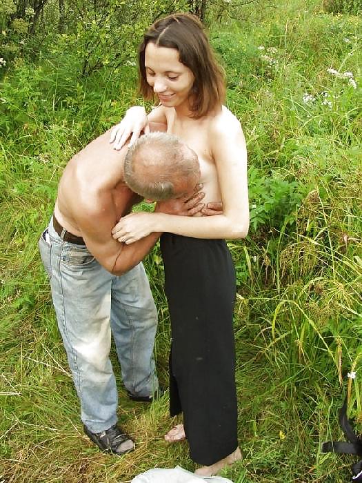 Teen fucked by old man in a field #34112251