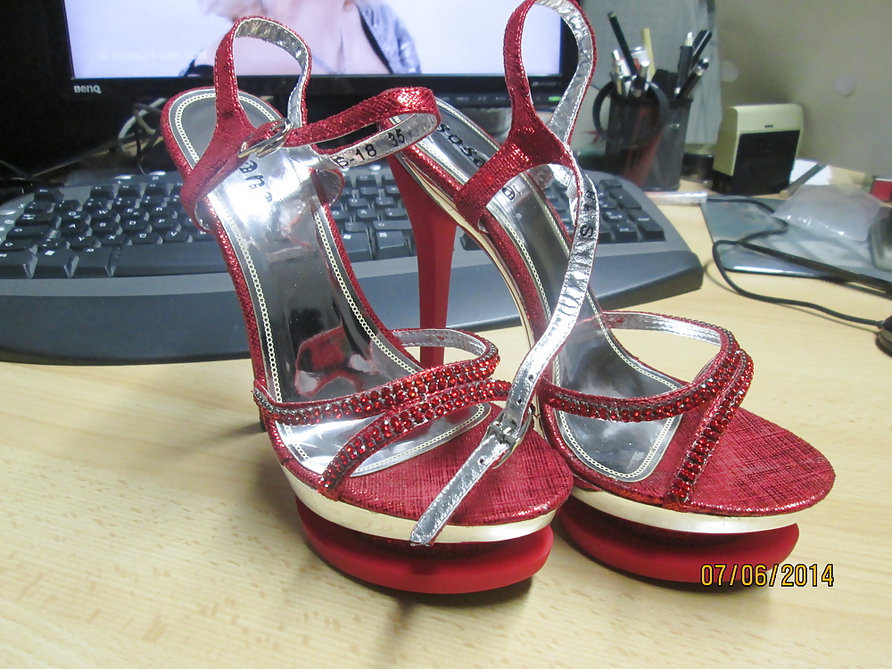 New Red Plateau High Heels #27469622