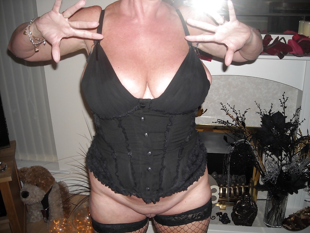 Old blond woman with large breasts #33932111