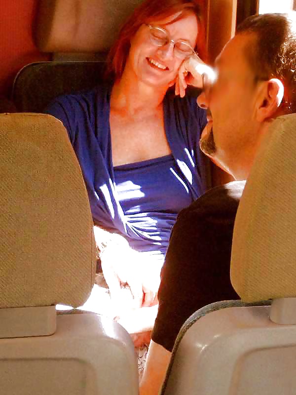 CUCK WIFE LENE fucked by two men in train #24458259