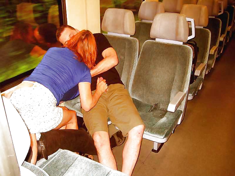 CUCK WIFE LENE fucked by two men in train #24458296