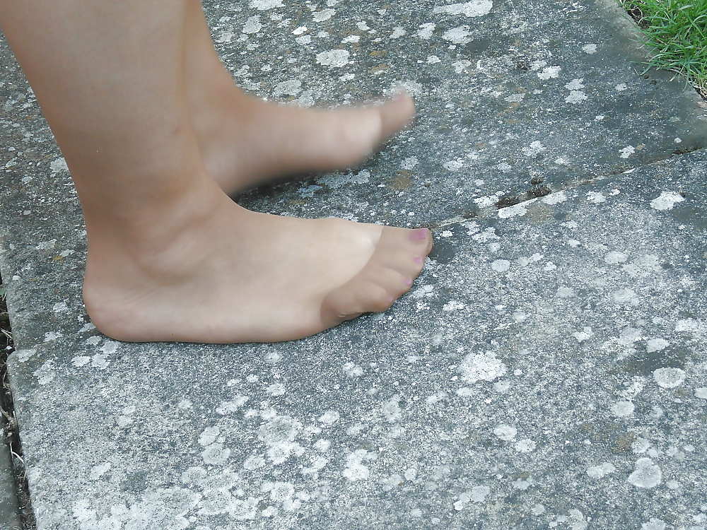 Nylon mature feet #23616643