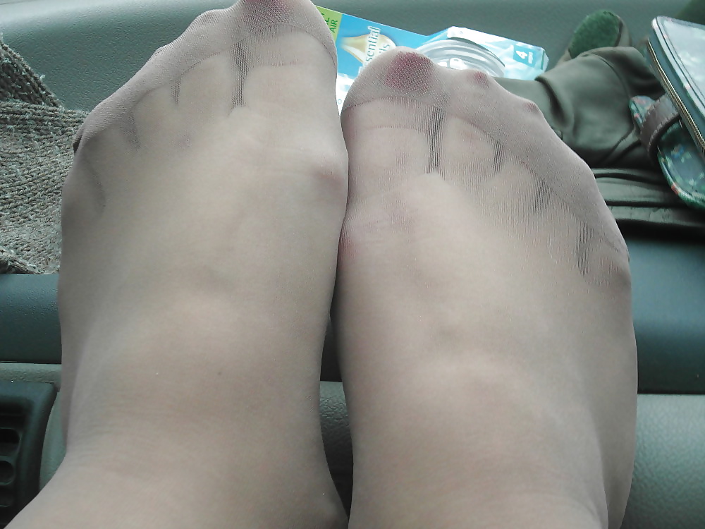 Nylon mature feet #23616682