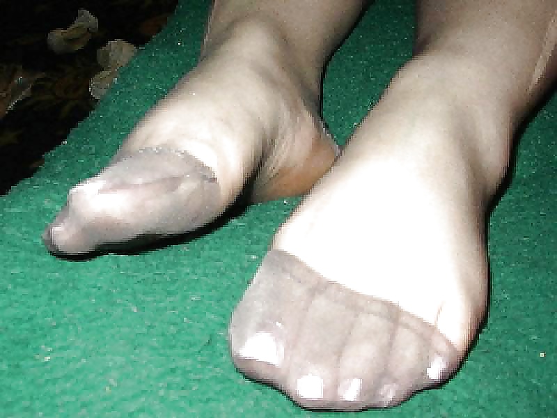 Nylon mature feet #23616687