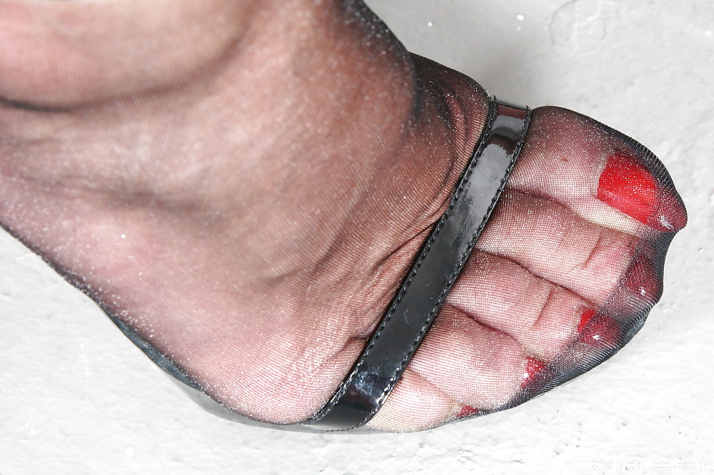 Nylon mature feet #23616845