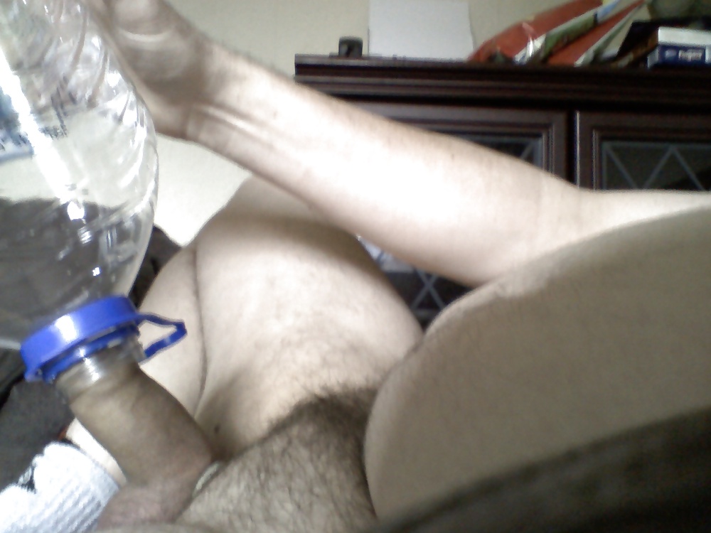 Me fucking a bottle and wanking my cock with it  #39217075