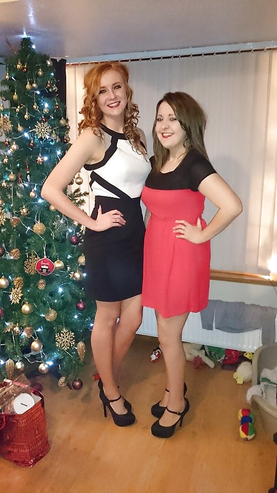 Sluts Danielle (Red Dress) and Emma (Black and White Dress) #39932441