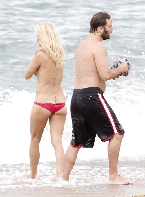 Pamela Anderson Goes Topless on a Beach in France #24257955