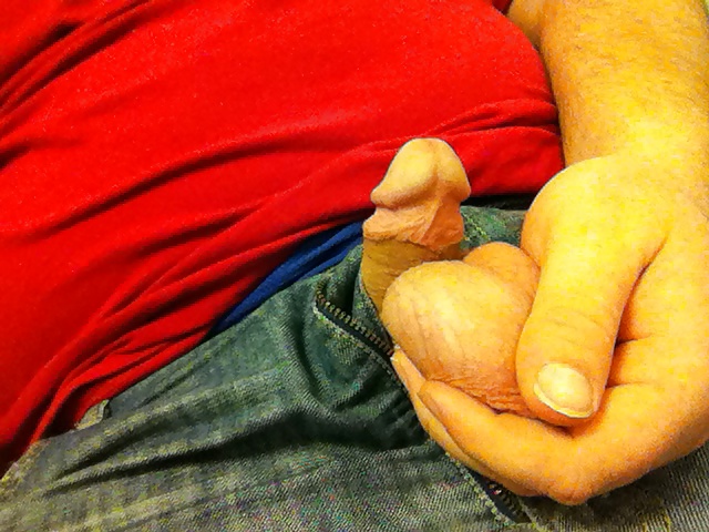 Hard cock in my jeans, big balls in my hand #38707488