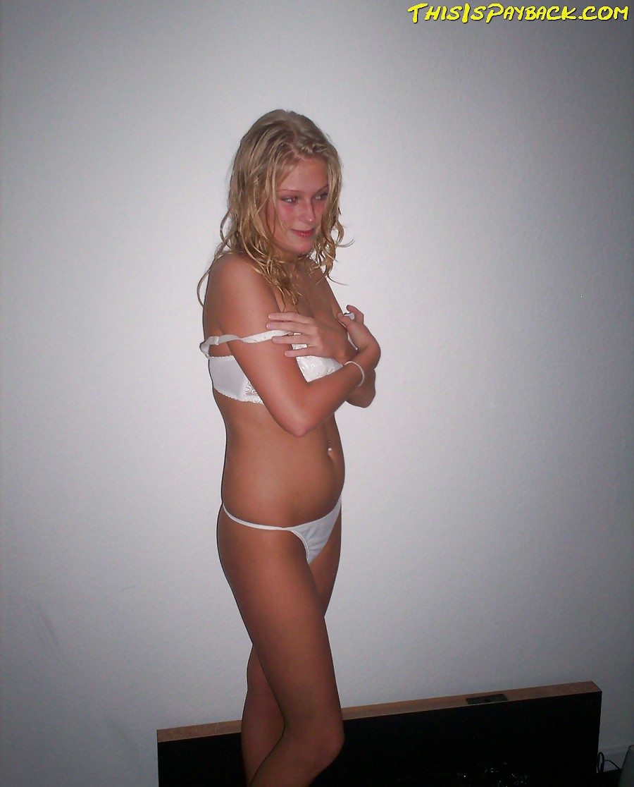 Hot blonde teen poses, sucks and fucks #25932332
