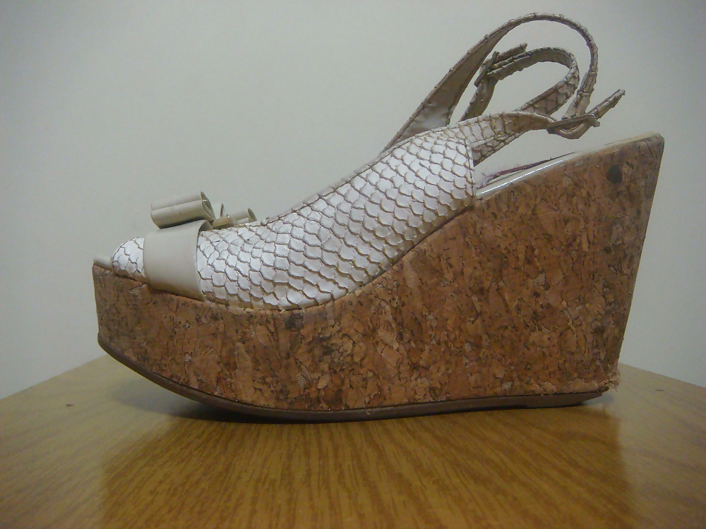 Sandale Keil Weiß Kroko Von Kork Perfekte Syilo #40484652