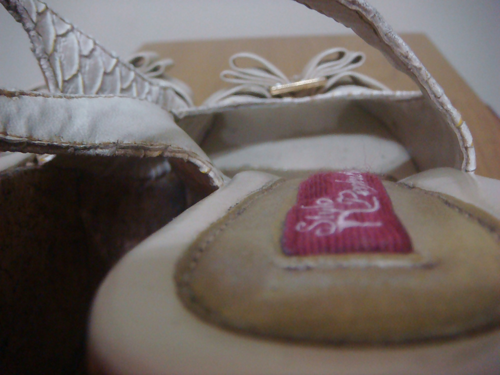 Sandalia croco branca anabela de cortica Syilo Perfeito #40484657