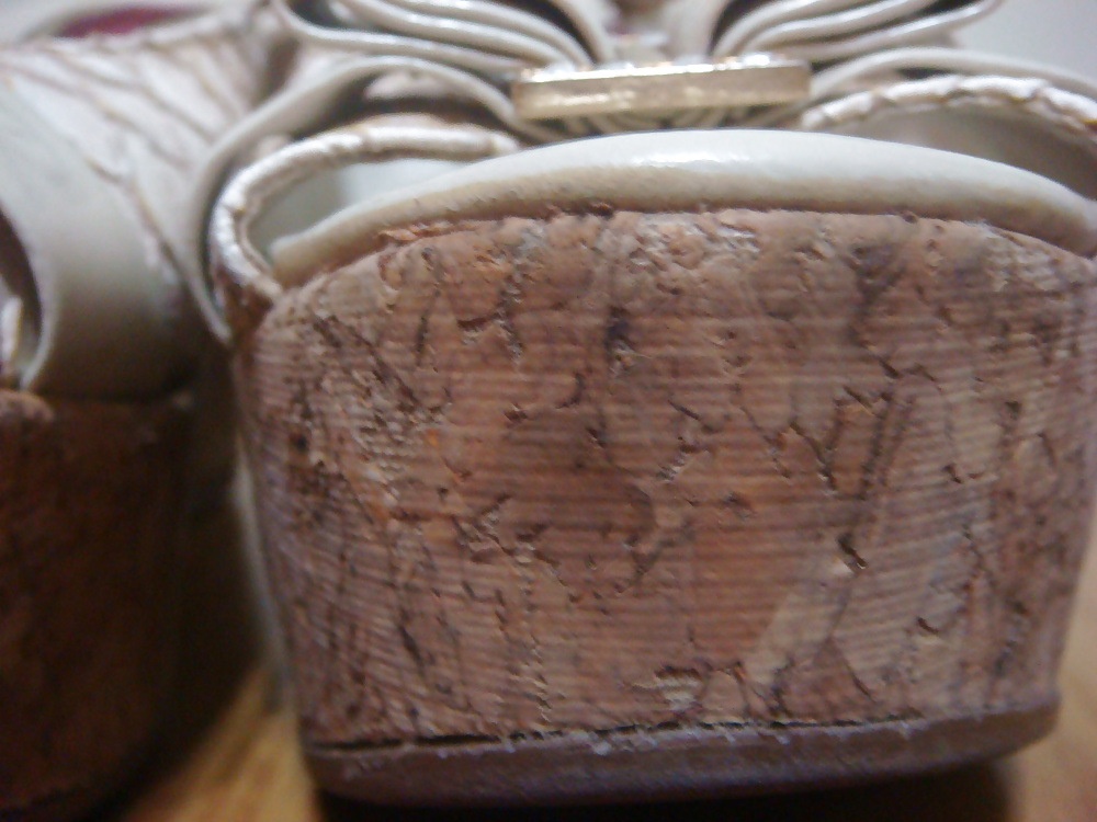 Sandalia croco branca anabela de cortica syilo perfeito
 #40484659
