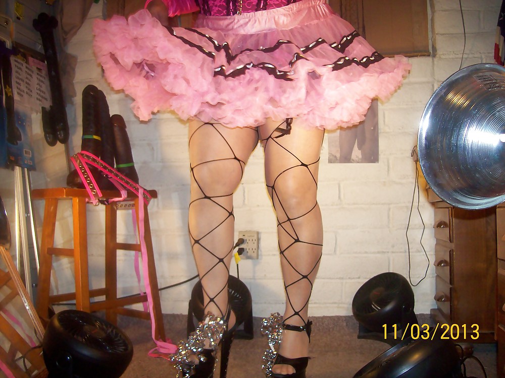 Tgirl BBC slut teases BBCs in her showgirl dancing outfit #24491068