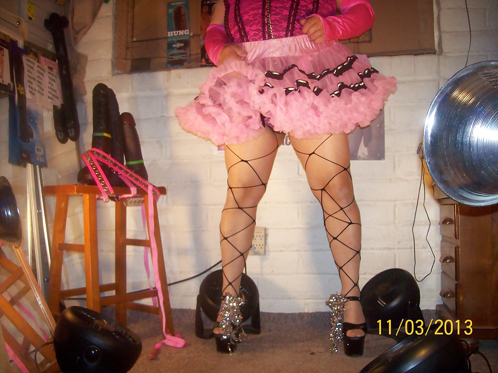 Tgirl BBC slut teases BBCs in her showgirl dancing outfit #24491138