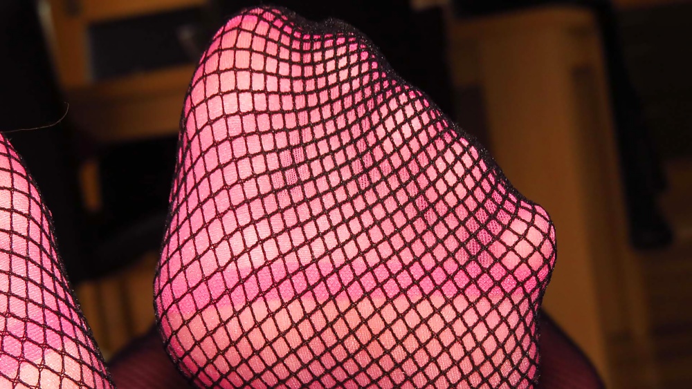 Pretty in Pink 1 Pink Pantyhose and Black Fishnets #25154878