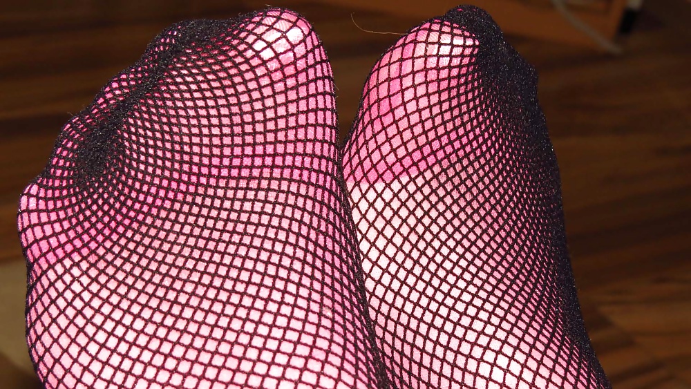 Pretty in Pink 1 Pink Pantyhose and Black Fishnets #25154885