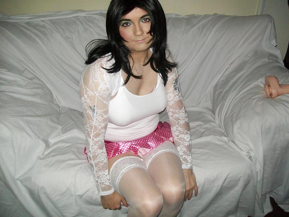 Crossdresser in white and pink #23024414