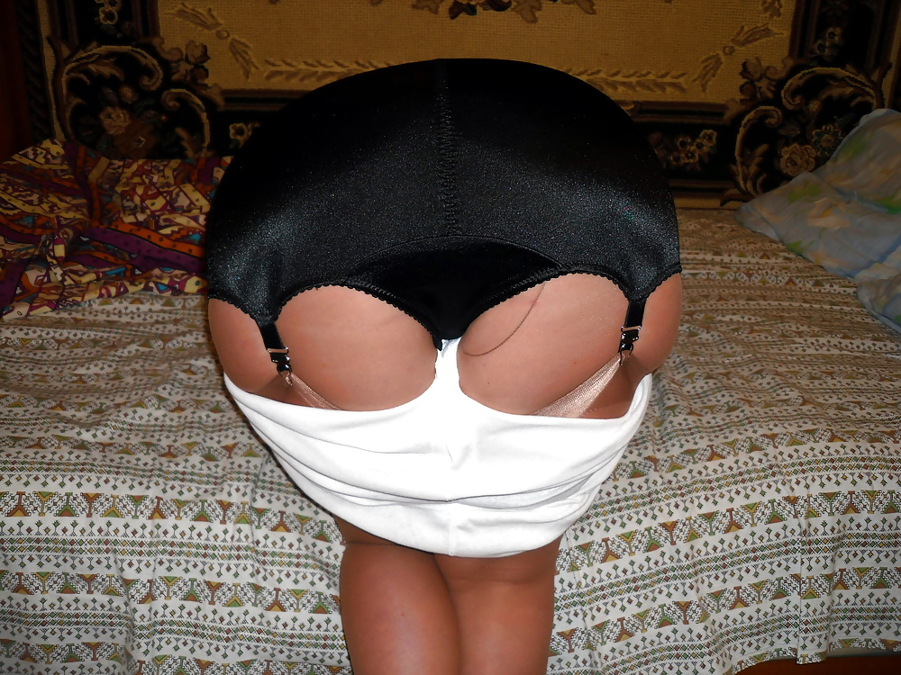 Pushuna's short panty girdle with garters #27627957