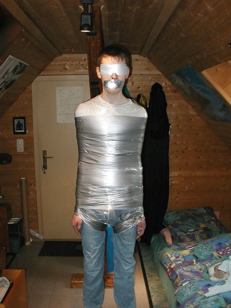 FETISH 2: Mummification Bondage with Plastic Wrap and Tape #24128812