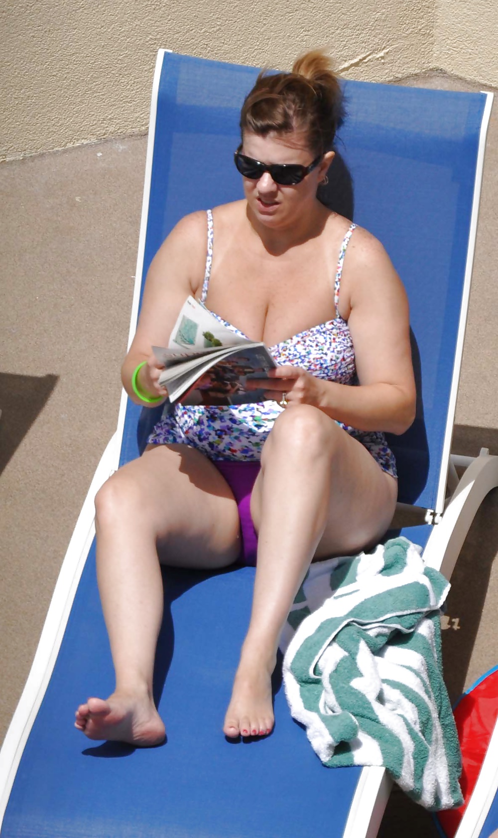 Candid MILF Mom Fat Tits Ass by Pool #39786298