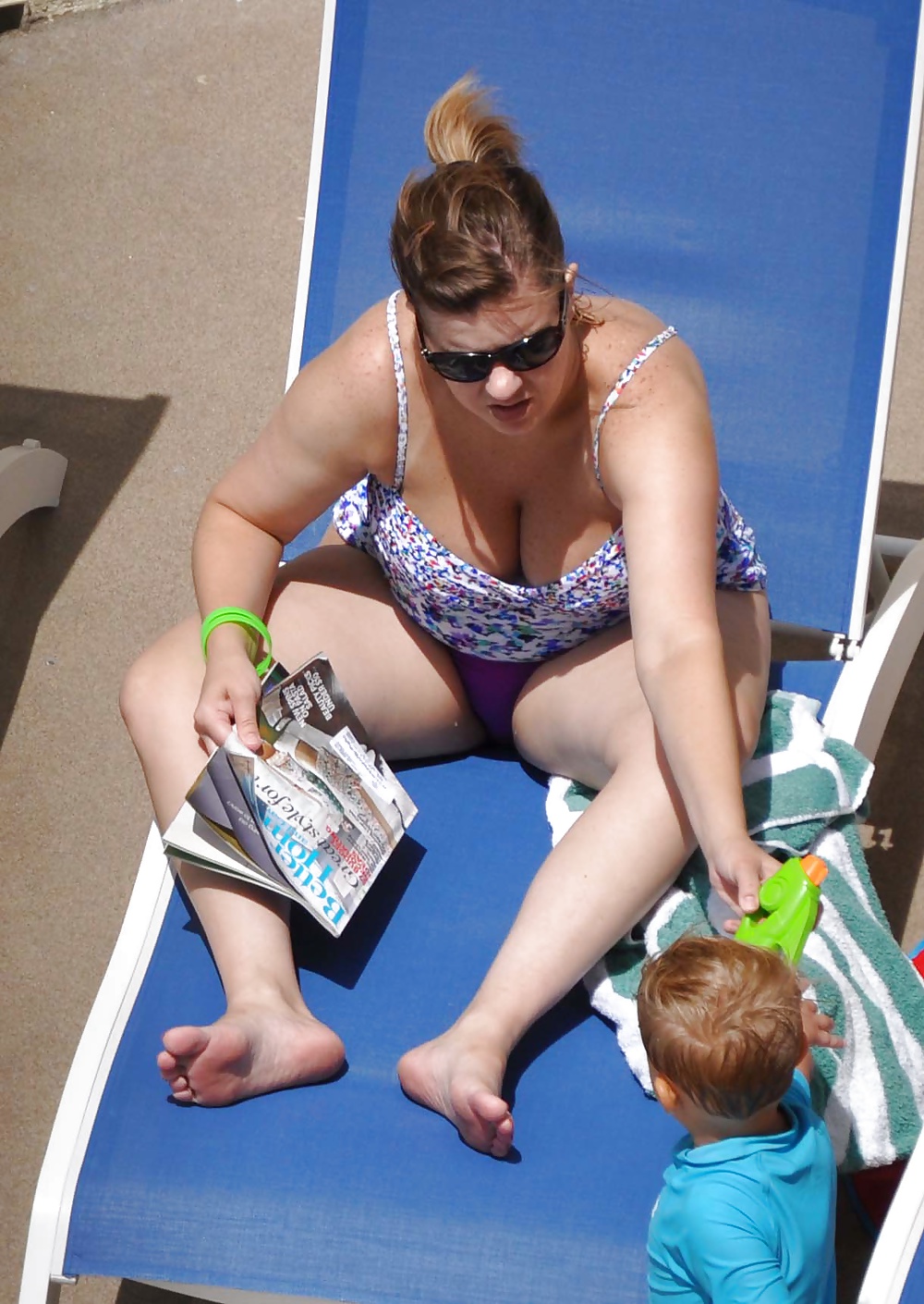 Candid MILF Mom Fat Tits Ass by Pool #39786534