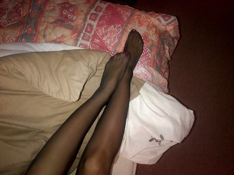 My GF Legs Feet & Black Stockings #26362074