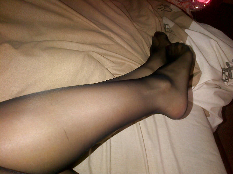 My GF Legs Feet & Black Stockings #26362083