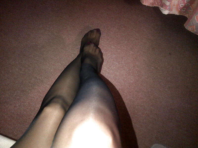 My GF Legs Feet & Black Stockings #26362088