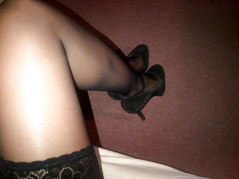 My GF Legs Feet & Black Stockings #26362096