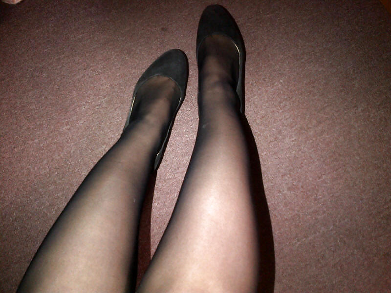 My GF Legs Feet & Black Stockings #26362101