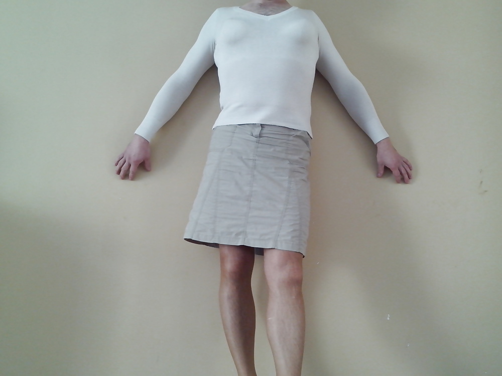 Crossdresser in pantyhose skirt and boots my women #31432738