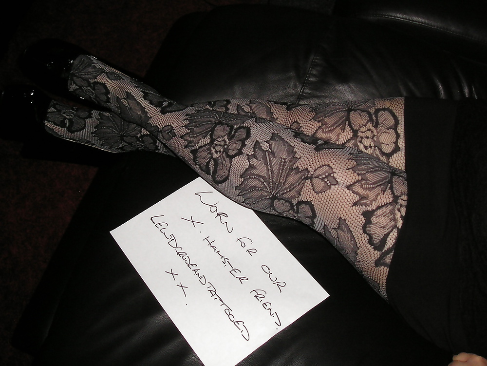 My girlfriends lacy tights pantyhose and high heels #38719456